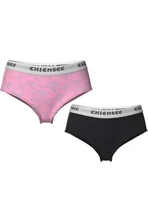 CHIEMSEE Hipster Girls 2er Pack mit Kangaroo Print Trendige Unterwäsche für Mädchen schwarz 134-140