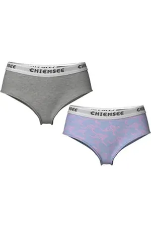 CHIEMSEE Hipster Girls 2er Pack mit Kangaroo Print Trendige Unterwäsche für Mädchen blau|grau 146-152