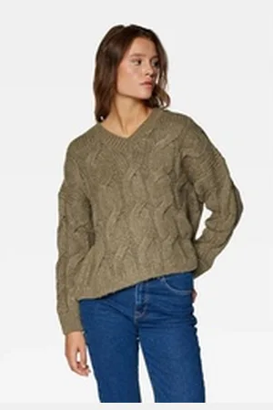 Mavi Strickpullover Strick Struktur Pullover Langarm Basic V NECK SWEATER V NECK SWEATER braun|schwarz XL