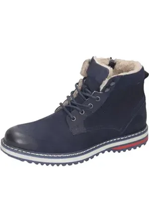 Manitu Stiefel Winterstiefel aus Veloursleder blau 42 EU
