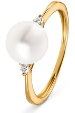 YAMOKO Fingerring Damen-Damenring 585er Gelbgold 1 Akoyaperle gelb 54