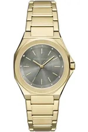 Giorgio Armani ARMANI EXCHANGE Quarzuhr AX4614, Armbanduhr, Damenuhr, Edelstahlarmband, analog, Glassteine goldfarben