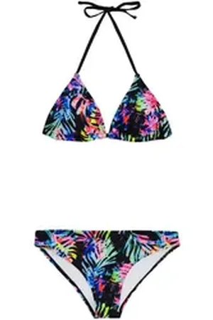 AvaMia Triangel-Bikini Damen Bikini Set Bikinitop Bikinihose Bikiniset Triangel (Bikinihose und Bikinitop) Damen Bikini Set Bikinitop und Bikinihose Low bunt|schwarz L