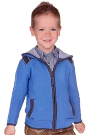 SPIETH & WENSKY Trachtenjacke Strickjacke Kinder - SPECHT - blau/grau, grau/blau blau|grau 122/128