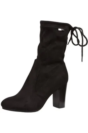 AvaMia Damenstiefel Damen Stiefel Wildlederoptik Kunstleder Westernstiefel Schlupfstiefel Stiefeletten High Heels Boots schwarz 37 EU