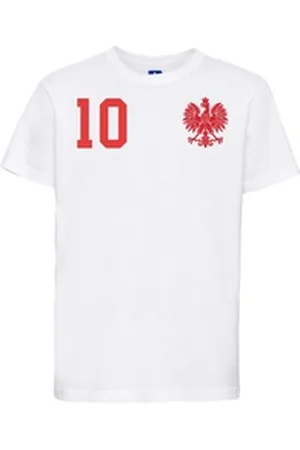 Youth Designz T-Shirt Polen Kinder T-Shirt im Fußball Trikot Look mit trendigem Motiv weiß 130-140 (10 Jahre)