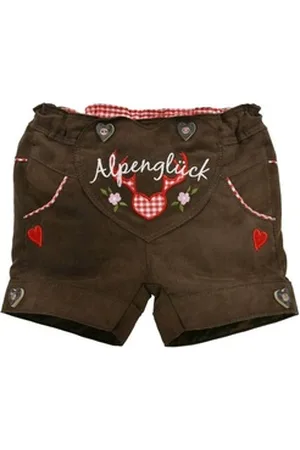 BONDI 3/4-Hose Mädchen Shorts Hose "Alpenglück" 86277 - Braun Rot, Baby Kurze Hose 62