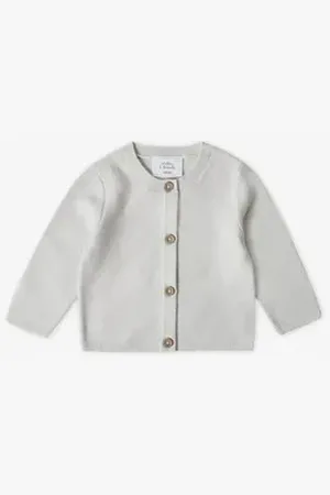Stellou & friends Strickjacke Leichte Baby-Strickjacke Leichte Baby-Strickjacke weiß 50/56