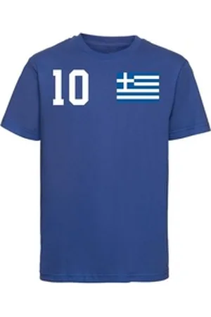 Youth Designz T-Shirt Griechenland Kinder T-Shirt im Fußball Trikot Look mit trendigem Motiv blau 142-152 (12 Jahre)