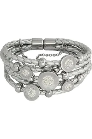 Amello Edelstahlarmband Zirkonia Kreise Armband silber (Armband), Damen Armband (Kreise) Edelstahl (Stainless Steel), Farbe: silber, gra