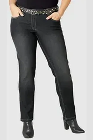 Dollywood Röhrenjeans Jeans Slim Fit 5-Pocket Stretchkomfort schwarz 88