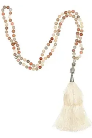 BODHI Perlenarmband Mala Mondstein, 108 Perlen