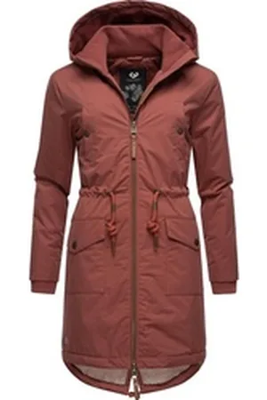 Ragwear Wintermantel Crescend Wasserdichter Winterparka mit Kapuze und Teddyfleece braun M (38)