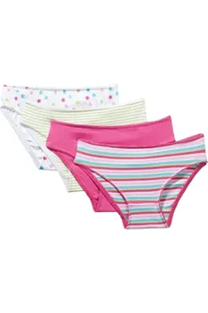 Erwin Müller Slip Mädchen-Slip 4er-Pack (4-St) Single-Jersey Streifen bunt|rosa 170/176