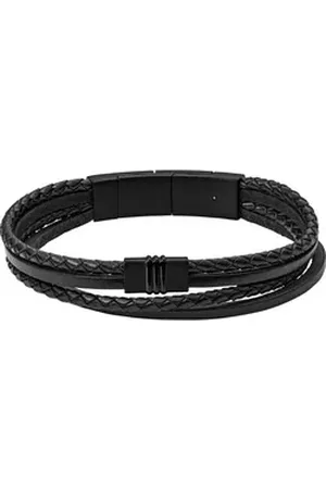 Fossil Armband Herren-Armband Leder schwarz