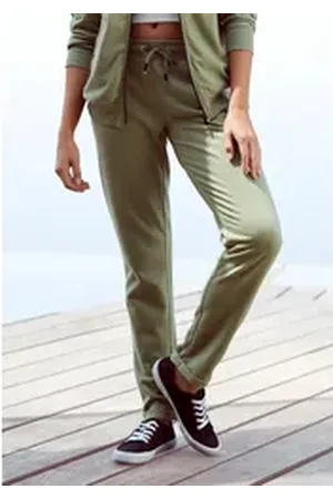 Lascana Sweathose mit seitlichen Eingrifftaschen, Loungeanzug grün 44/46