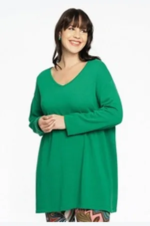 Yoek Longpullover Damen Pullover Große Größen grün 50/52