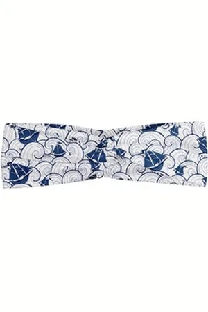Abakuhaus Stirnband Elastisch und Angenehme alltags accessories Nautisch Boot auf dem Ocean Journey weiß|blau