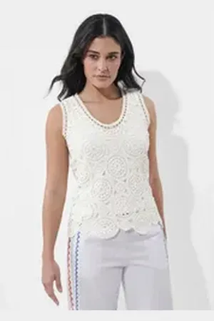ALBA MODA Shirttop Top mit Spitze weiß 40