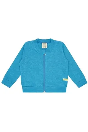 loud + proud Collegejacke aus strukturiertem Slub Jersey Biobaumwolle GOTS blau 122/128