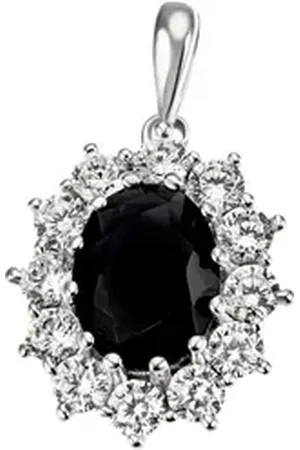 Firetti Kettenanhänger Schmuck Geschenk Silber 925 Halsschmuck Anhänger Lady D Royal, mit Glasstein, Zirkonia (synth) schwarz|silberfarben