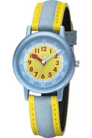 Regent Quarzuhr Kinderuhr Armbanduhr Analog, (Analoguhr), Kinderuhr Armbanduhr rund, extra groß (ca. 29,5mm), PURarmband gelb