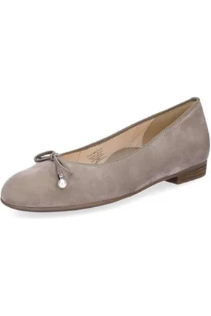 ARA Damen Leder Ballerina taupe Samt Ballerina beige 38,5 EU