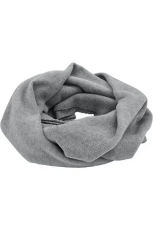 Myrtle Beach Fleeceschal Großer Fleece Schlauchschal MB7313, Dekorative Stickerei an beiden Schalenden grau