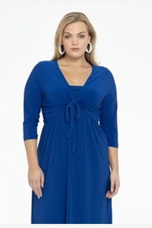 Yoek Cardigan Damen Bolero Große Größen blau 58/60