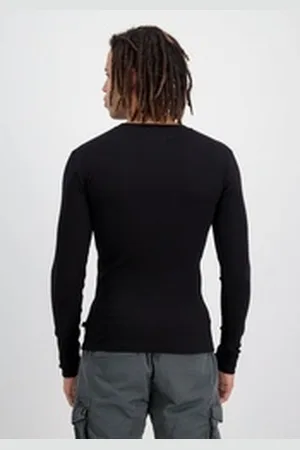 Alpha Industries Longsleeve Men - Longsleeves X-Fit Rib LS schwarz L