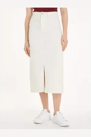Tommy Hilfiger Bleistiftrock MIDI STRAIGHT SKIRT HW ECRU im 5-Pocket-Style beige 34