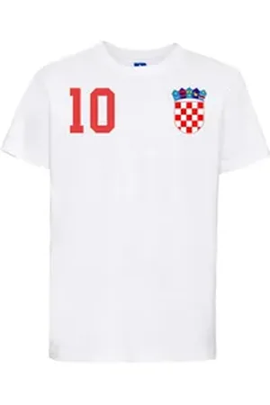 Youth Designz T-Shirt Kroatien Kinder T-Shirt im Fußball Trikot Look mit trendigem Motiv weiß 130-140 (10 Jahre)