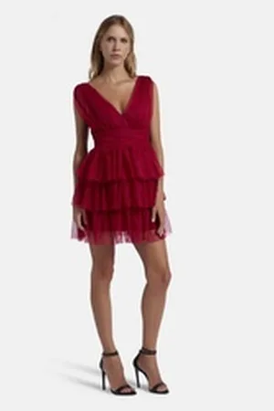 Nicowa Cocktailkleid STELLOWA (1-tlg) mit Volants rot 38
