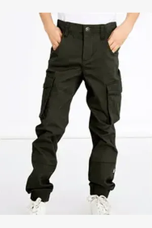 NAME IT Cargohose Cargo Hose für Jungen Jogger Chino Freizeithose NKMRYAN NKMRYAN CARGO R TWI PANT 2222-BA NOOS grün 134