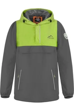 Normani Windbreaker Kinder Windbreaker Nenana Unisex Sommerjacke Regenjacke mit Kapuze - wasserdichter Anorak grau 110-116