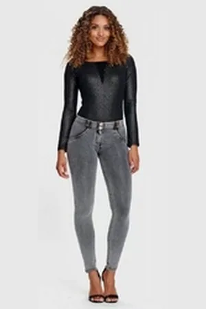 Freddy Jeggings WR.UP® Damen Push-Up Jeans - Regular Waist Super Skinny - Grau L