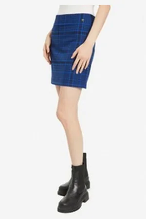 Tamaris Minirock mit Logoprägung an der Seite blau 42