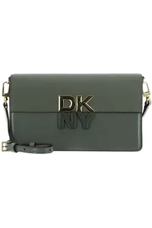 DKNY Umhängetasche Clutch, aus echtem Rindsleder grün