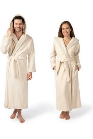 Möve Unisex-Bademantel Chenillebiesen, ideal für Sauna & Spa, Hotelbademantel, Morgenmantel, Langform, Walkfrottier beige L