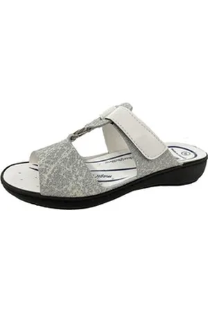 Algemare Damen Pantolette 3468-e18 eis weiß nappino Clog weiß 38 EU