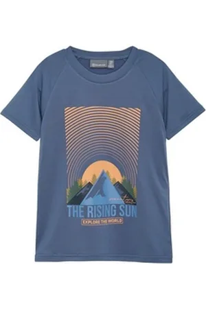 Color Kids T-Shirt COT-shirt W. Print - S/S, Boy Kids Quick Dry T-Shirt blau 110