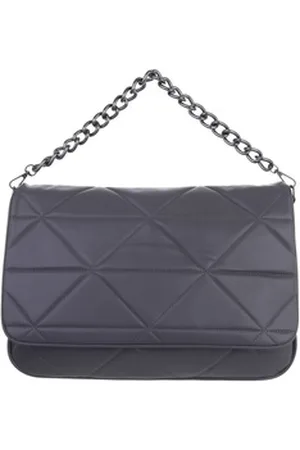 Ital-Design Schultertasche Große, Damentasche Handtasche grau
