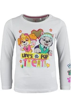 Paw Patrol Langarmshirt Skye und Everest Kinder Mädchen Shirt Gr. 98 bis 128, Baumwolle weiß 128