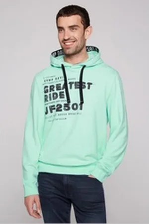 Camp David Kapuzensweatshirt mit kontrastreichem Print grün XL