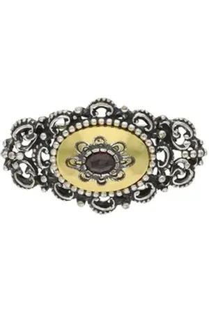 JuwelmaLux Brosche Trachten Brosche 835/000 Silber, geschwärzt, vergoldet, mit