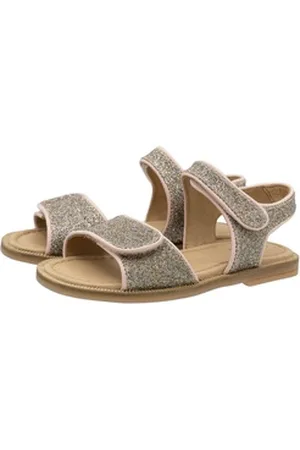 Clic! Sandalen Mädchen mit Klett aus Leder 8974 Glitzer Rosa Sandalette 32 EU