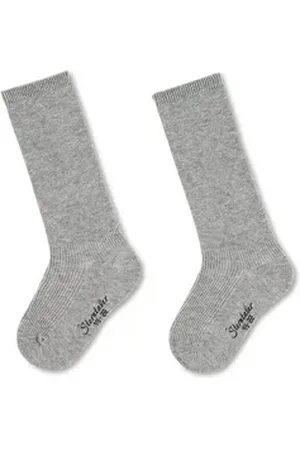 Sterntaler ® Kniestrümpfe Kniestrümpfe 2er-Pack uni (2-Paar, Kinderkniestrümpfe mit Komfortbund, Winterstrümpfe für kalte Tage) Hohe Socken im Doppelpack, Strümpfe unifarbend blau|silberfarben 26