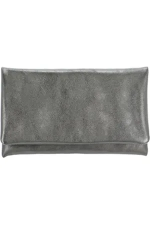 Abro+ Clutch Leather Mimosa grau S | 23.5 cm x 14.5 cm x 2.5 cm