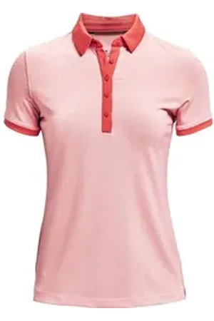 Under Armour ® Poloshirt Golf Polo Zinger Shortsleeve Novelty Rosé Damen UK M