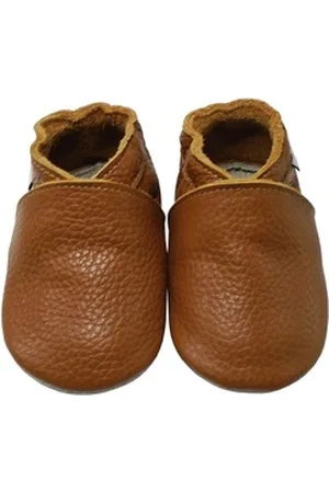 Yalion Mejale Weiche Leder Krabbelschuhe Baby Lauflernschuhe Lederpuschen braun Lauflernschuh Rutschfest braun 18-19 EU
